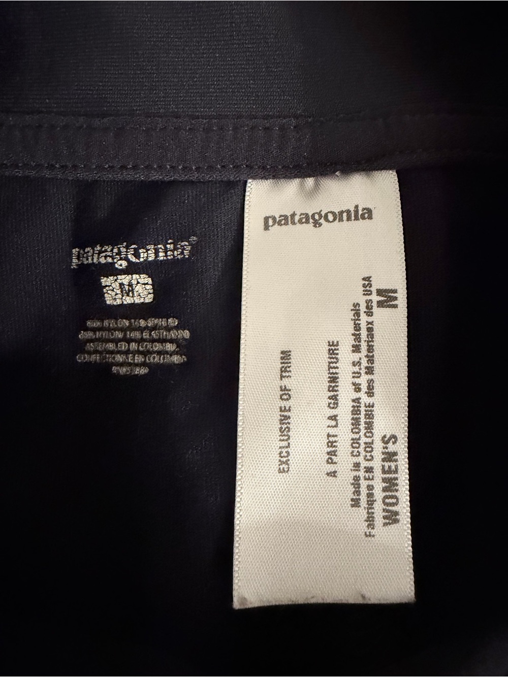 Patagonia morning glory fold over midi skirt black stretchy M - Picture 2 of 5